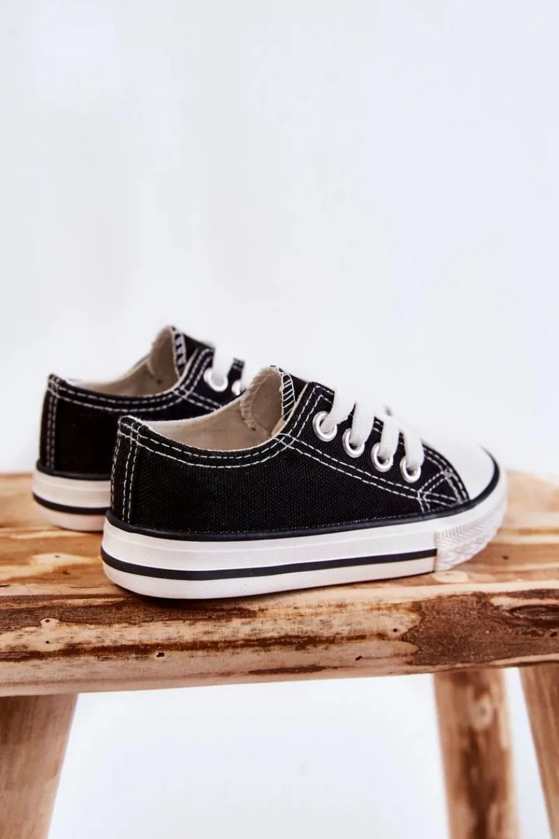 Chłopięce|Dziewczęce>Boto Dziecięce Trampki Klasyczne Czarne Filemon Czarny