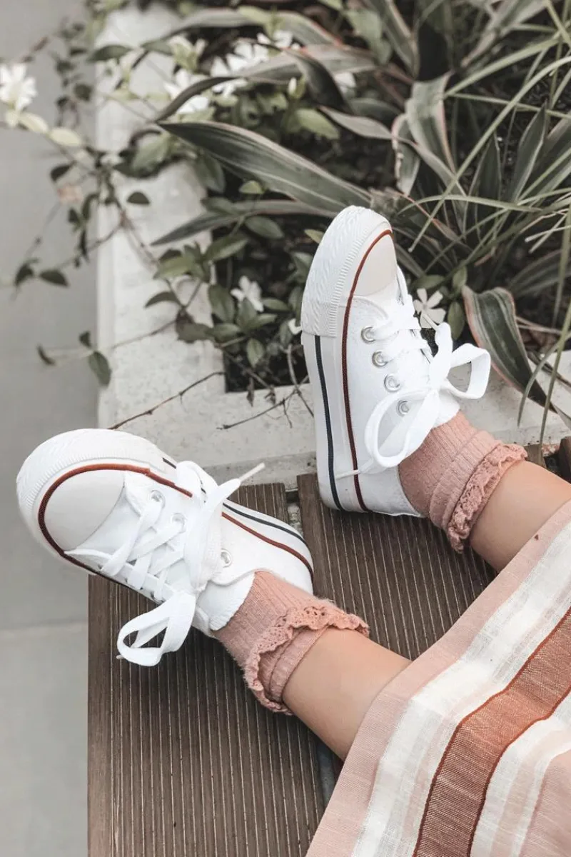 Sale Boto Dziecięce Trampki Klasyczne Białe Filemon Biały