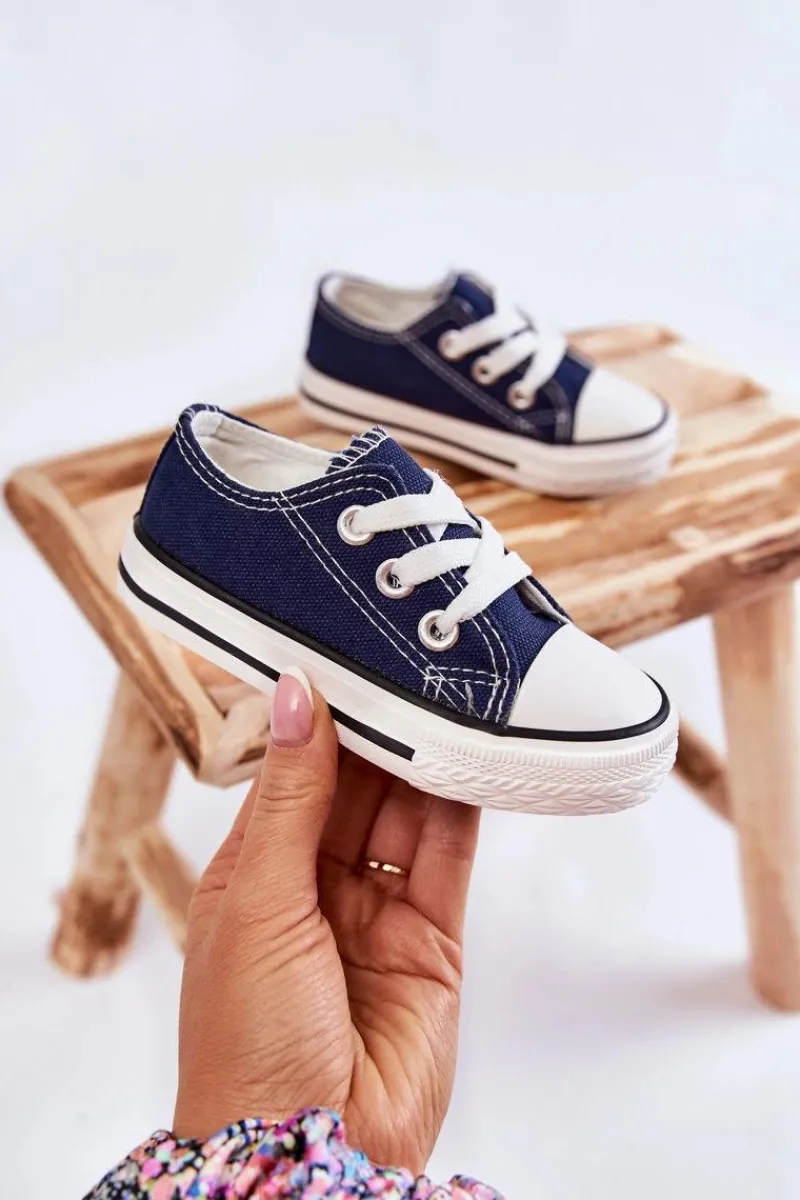 Online Dziecięce Trampki Klasyczne Granatowe Filemon Dzieci Chłopięce|Dziewczęce