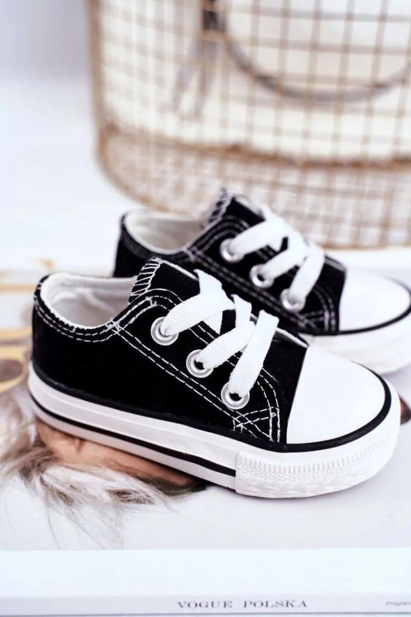 Chłopięce|Dziewczęce>Boto Dziecięce Trampki Klasyczne Czarne Filemon