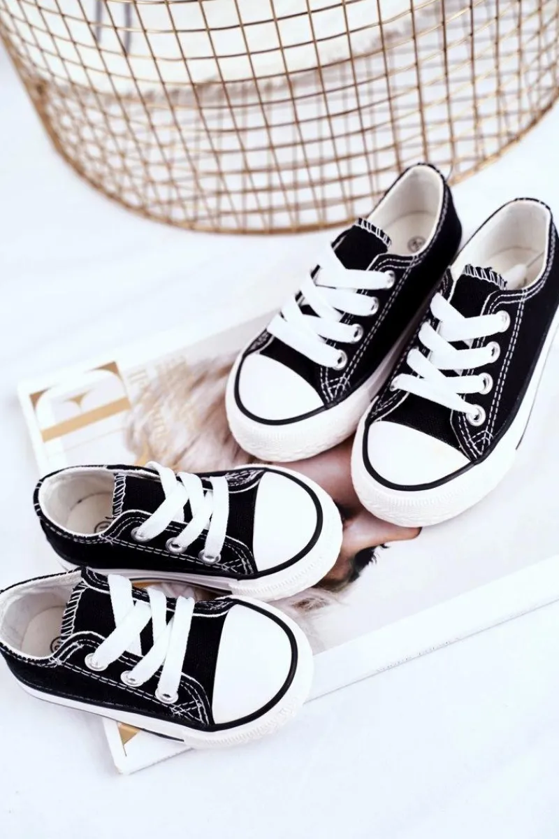 Chłopięce|Dziewczęce>Boto Dziecięce Trampki Klasyczne Czarne Filemon