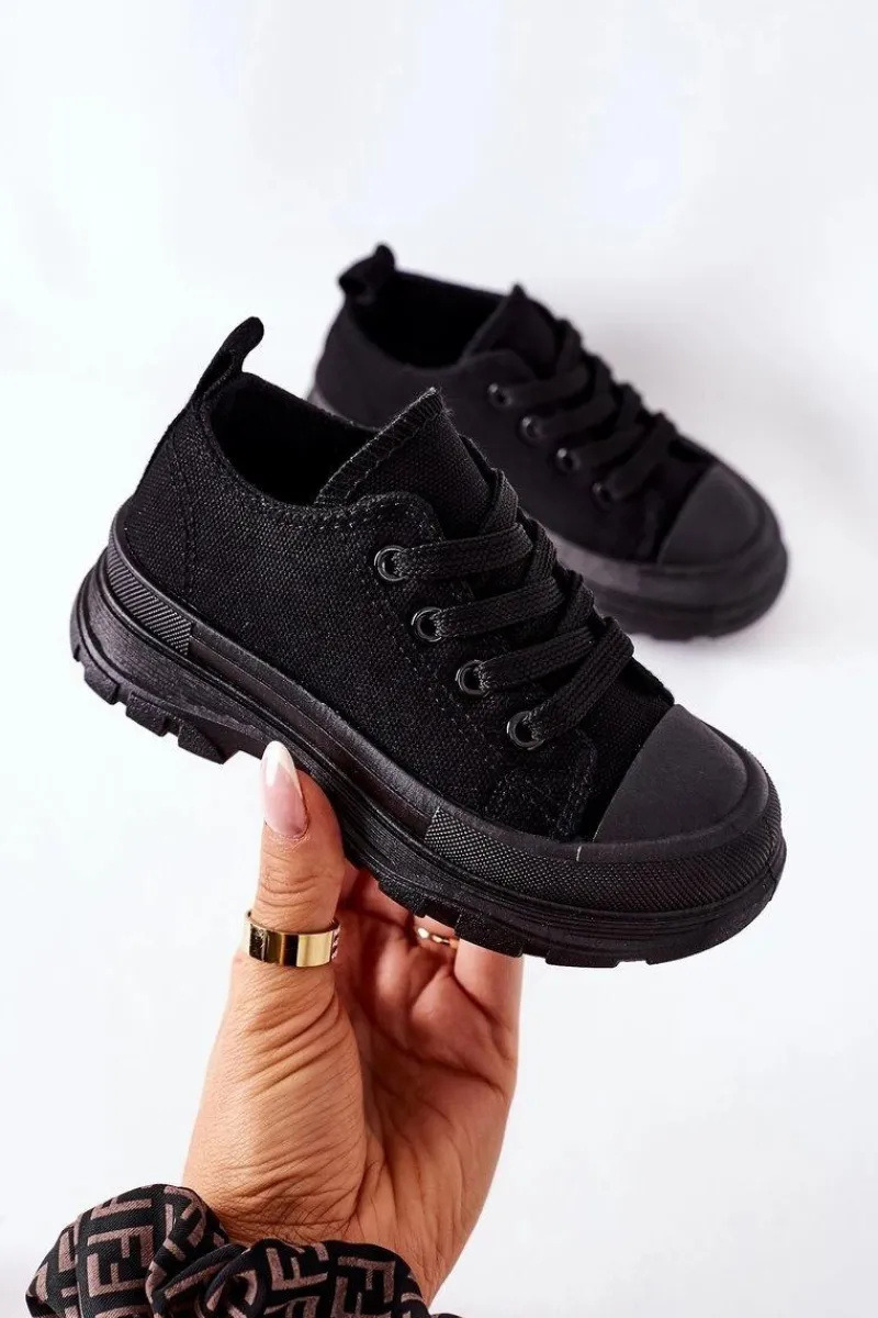 Discount Boto Dziecięce Trampki Na Platformie Czarne Travel Time