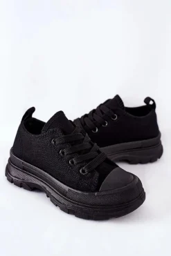 Discount Boto Dziecięce Trampki Na Platformie Czarne Travel Time
