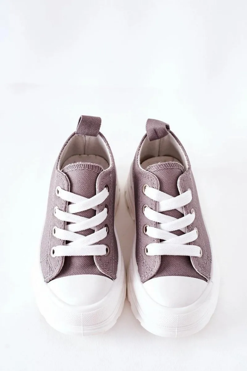 Best Dziecięce Trampki Na Platformie Szare Travel Time Dzieci Chłopięce|Dziewczęce