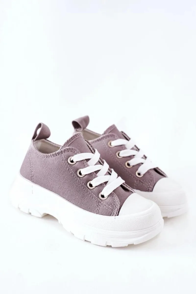 Best Dziecięce Trampki Na Platformie Szare Travel Time Dzieci Chłopięce|Dziewczęce