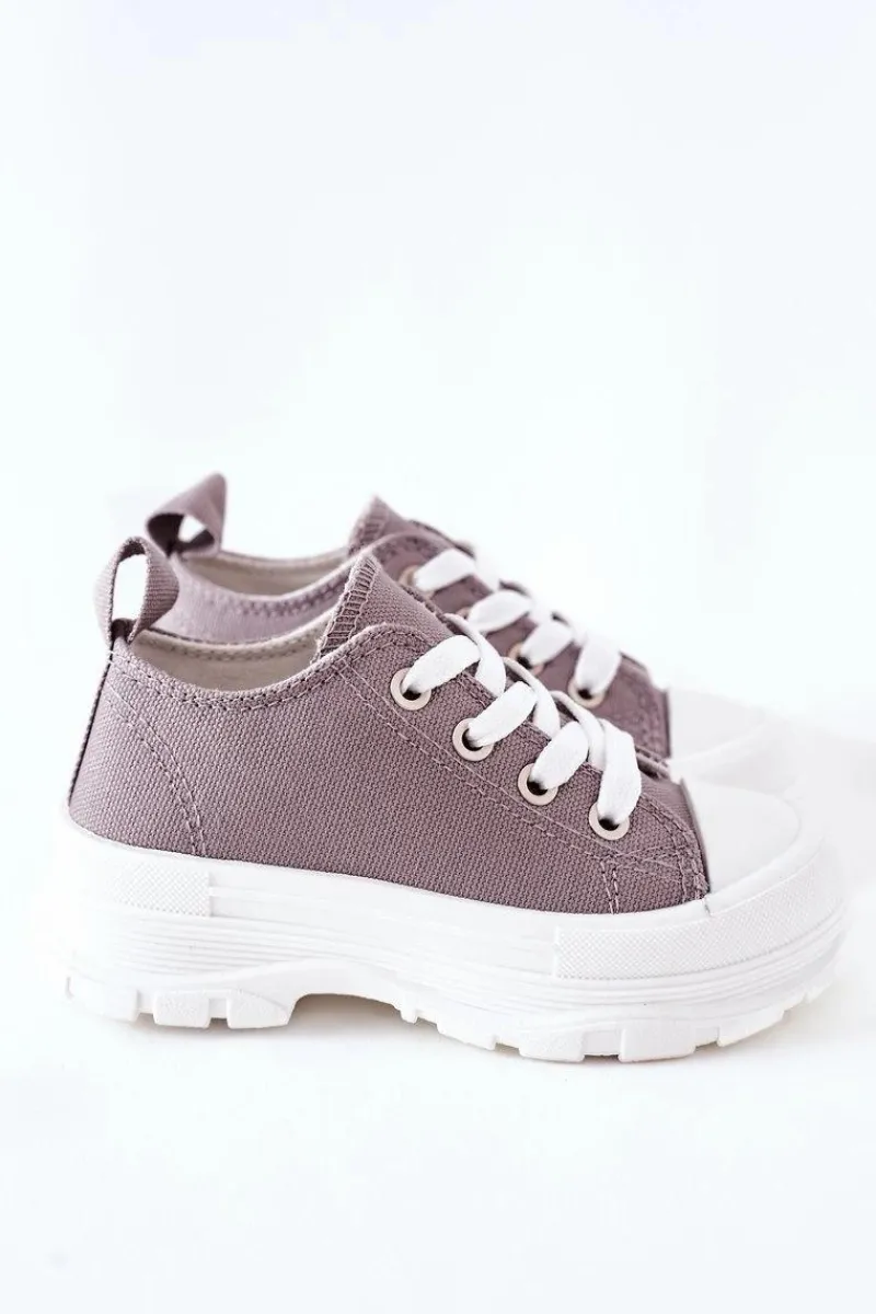 Best Dziecięce Trampki Na Platformie Szare Travel Time Dzieci Chłopięce|Dziewczęce