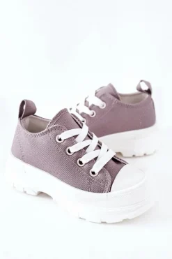 Best Dziecięce Trampki Na Platformie Szare Travel Time Dzieci Chłopięce|Dziewczęce