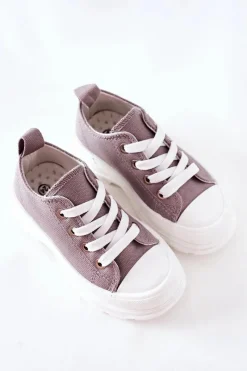 Best Dziecięce Trampki Na Platformie Szare Travel Time Dzieci Chłopięce|Dziewczęce