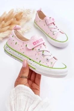 Online Dziecięce Trampki Na Rzep Big Star LL374064 Różowe Dzieci Dziewczęce