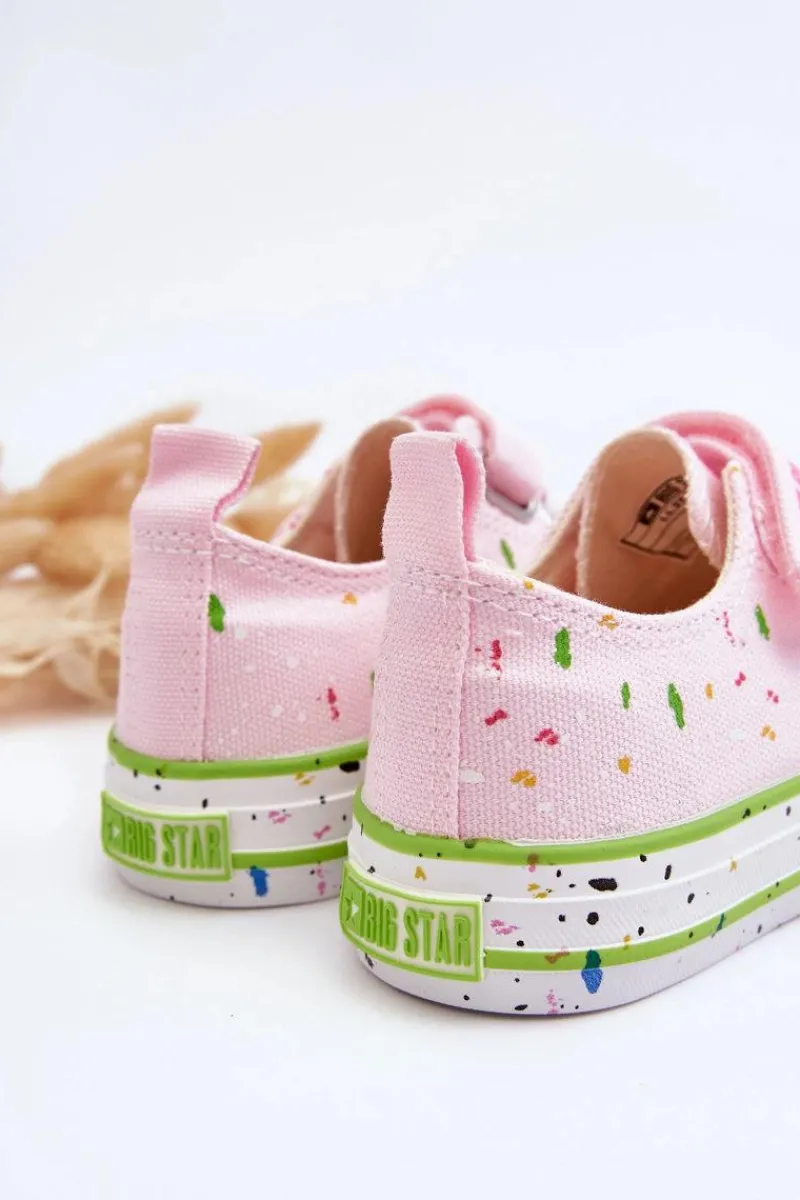 Online Dziecięce Trampki Na Rzep Big Star LL374064 Różowe Dzieci Dziewczęce