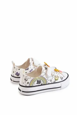 Clearance Buty damskie Vinceza Dziecięce Trampki Na Rzep Z Printem Białe Lace