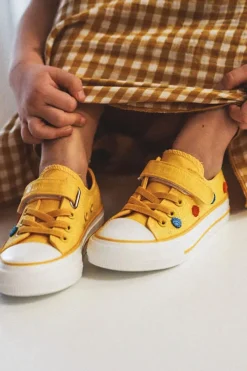 Online Dziecięce Trampki Na Rzep BIG STAR JJ374056 Żółte Dzieci Chłopięce|Dziewczęce