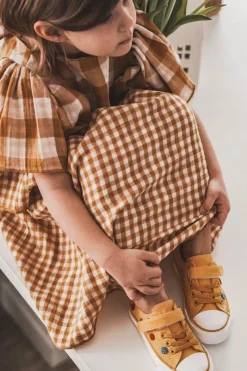 Online Dziecięce Trampki Na Rzep BIG STAR JJ374056 Żółte Dzieci Chłopięce|Dziewczęce