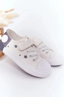 Chłopięce|Dziewczęce>Big Star Shoes Dziecięce Trampki Na Rzep BIG STAR HH374052 Biało-Szare