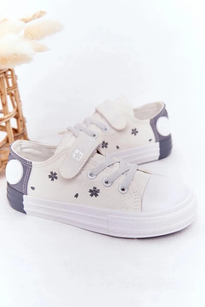 Chłopięce|Dziewczęce>Big Star Shoes Dziecięce Trampki Na Rzep BIG STAR HH374052 Biało-Szare