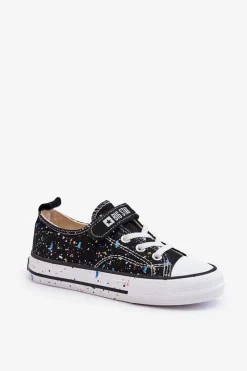 Clearance Big Star Shoes Dziecięce Trampki Na Rzep Big Star LL374063 Czarne