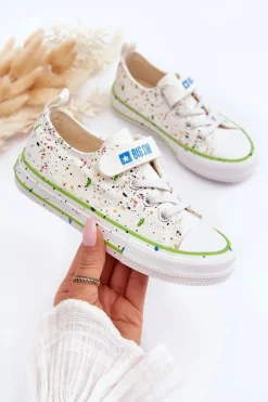 Chłopięce|Dziewczęce>Big Star Shoes Dziecięce Trampki Na Rzep Big Star LL374062 Białe