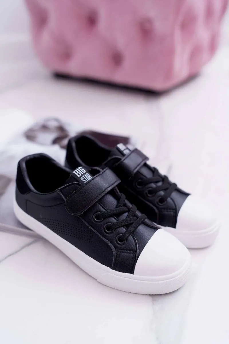 Big Star Shoes Dziecięce Trampki Na Rzep Big Star DD374108 Czarne