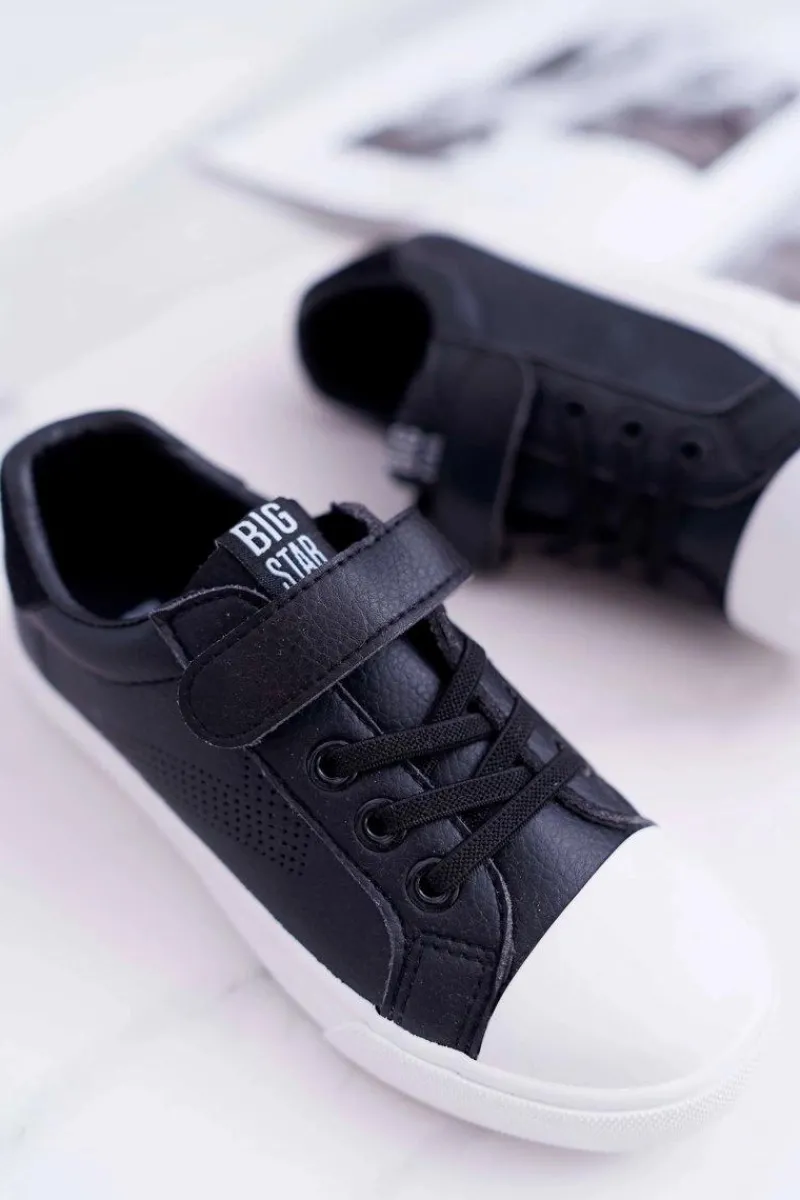 Big Star Shoes Dziecięce Trampki Na Rzep Big Star DD374108 Czarne