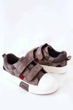 Big Star Shoes Dziecięce Trampki Na Rzepy Big Star II374018 Szare