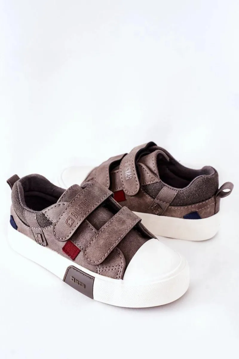 Big Star Shoes Dziecięce Trampki Na Rzepy Big Star II374018 Szare