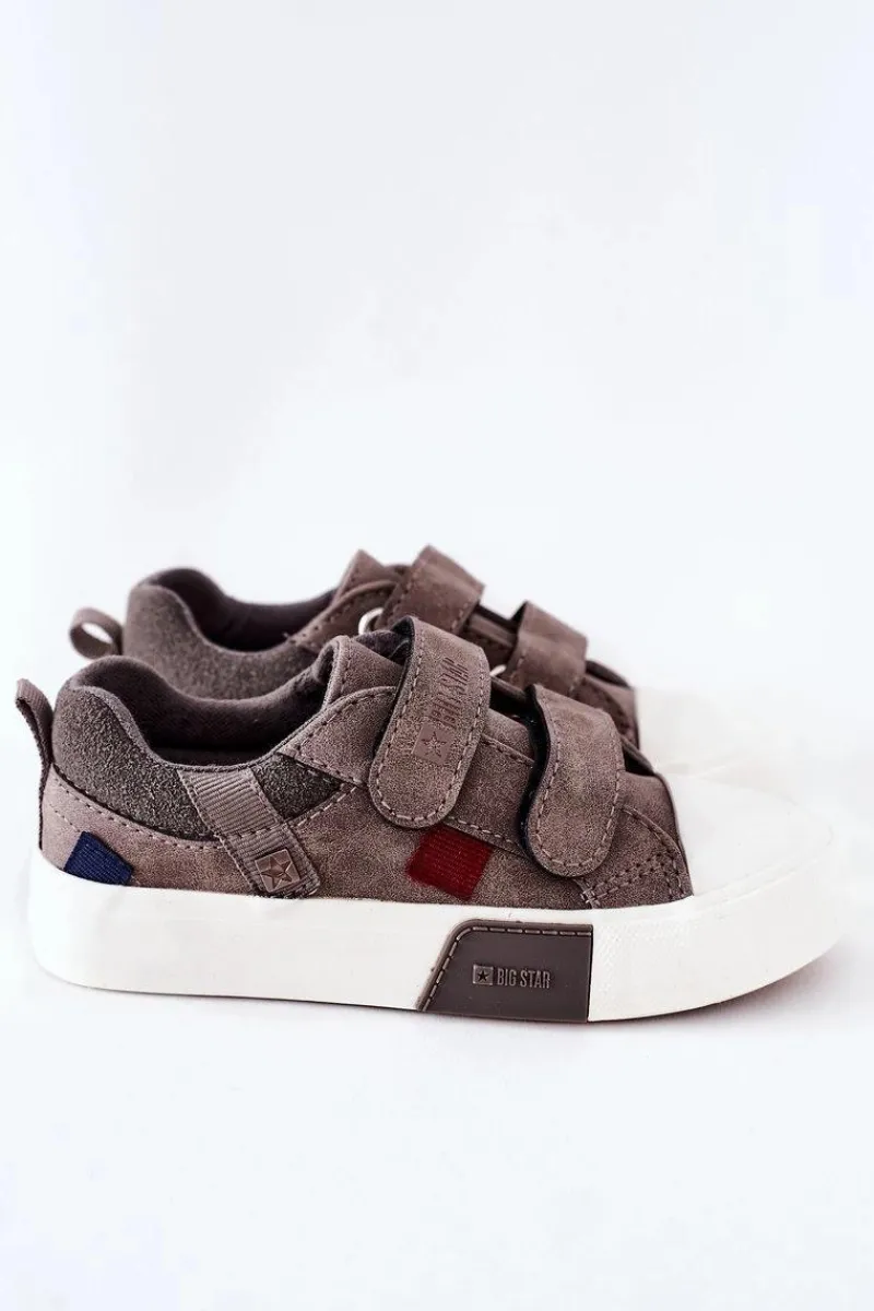 Big Star Shoes Dziecięce Trampki Na Rzepy Big Star II374018 Szare