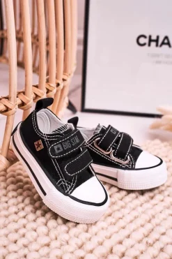 Chłopięce|Dziewczęce>Big Star Shoes Dziecięce Trampki Na Rzepy BIG STAR HH374096 Czarne