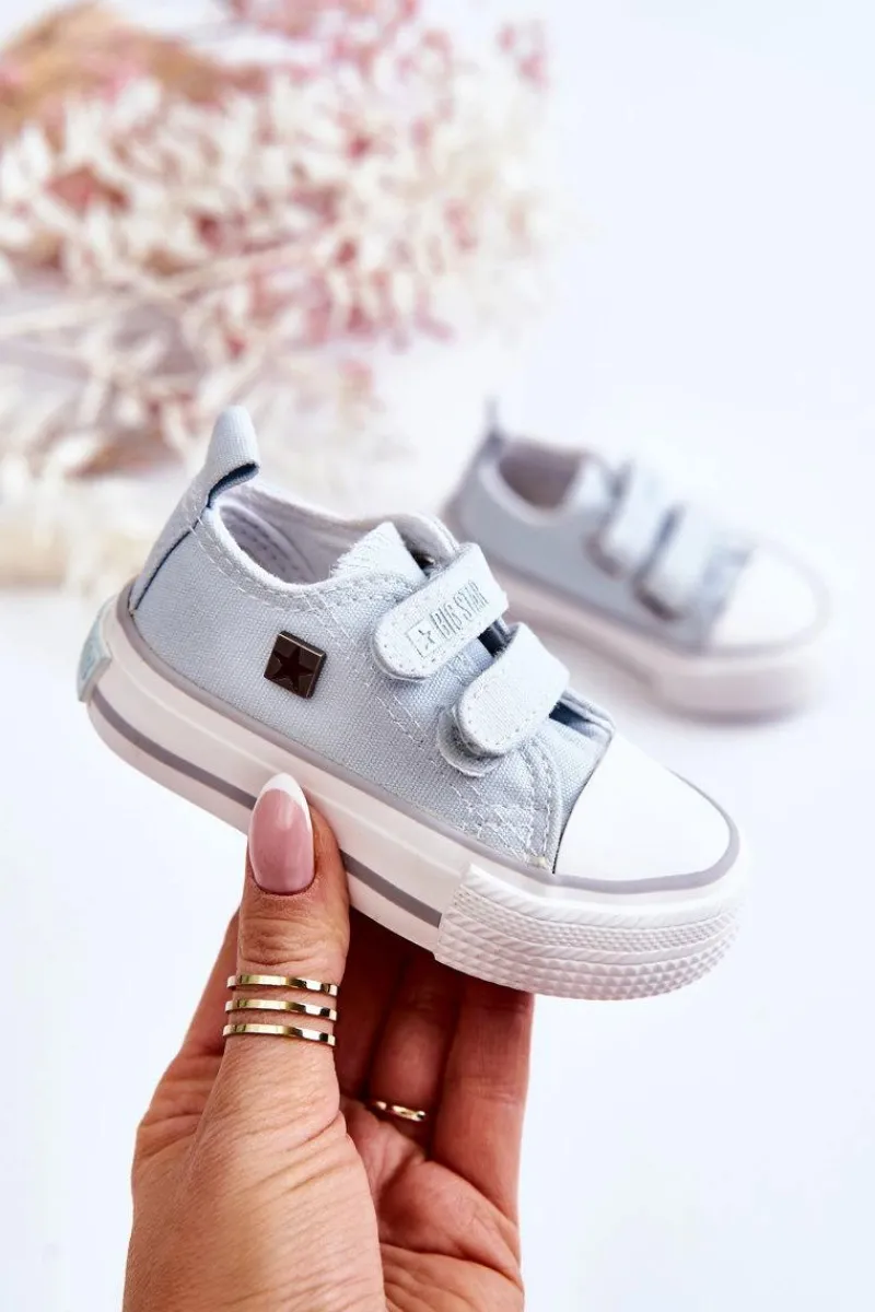 Big Star Shoes Dziecięce Trampki Na Rzepy BIG STAR HH374204 Niebieskie