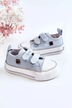 Big Star Shoes Dziecięce Trampki Na Rzepy BIG STAR HH374204 Niebieskie