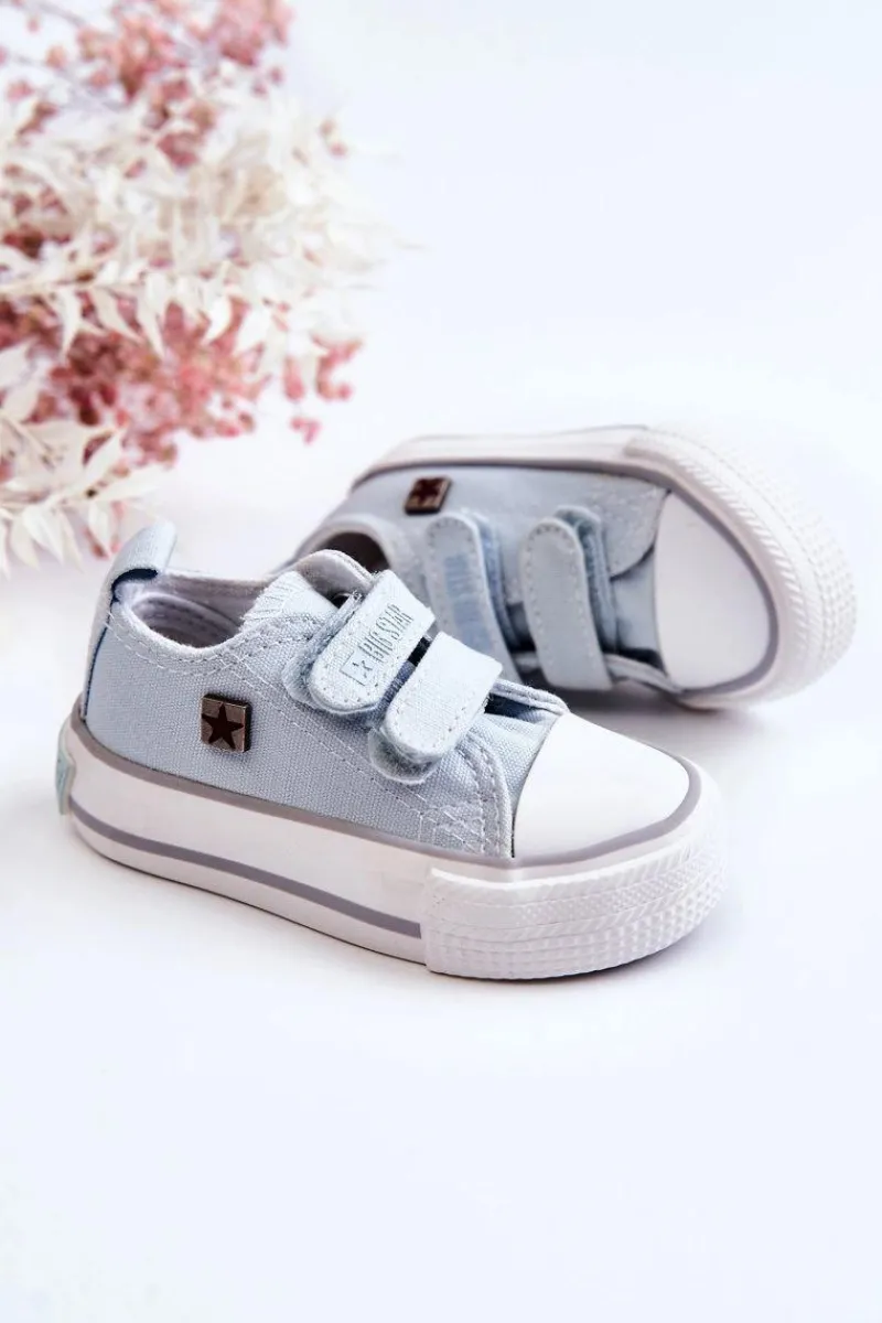 Big Star Shoes Dziecięce Trampki Na Rzepy BIG STAR HH374204 Niebieskie