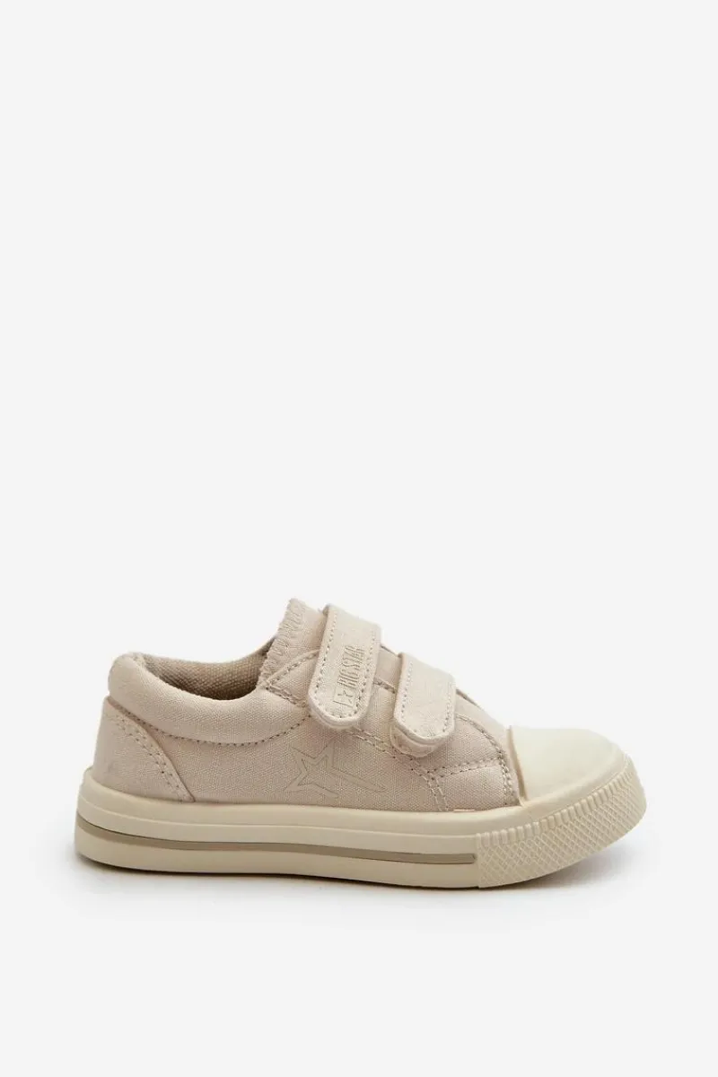 Online Big Star Shoes Dziecięce Trampki Na Rzepy Big Star NN374112 Beżowe