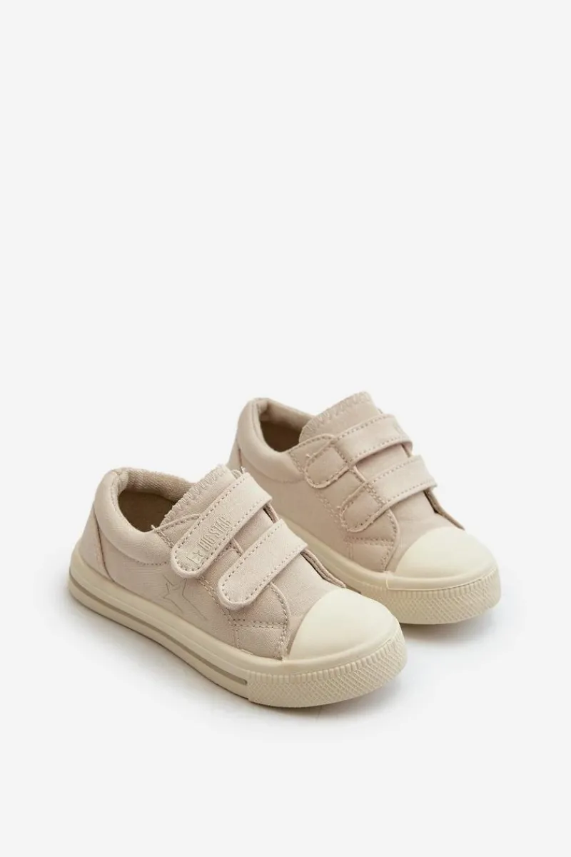 Online Big Star Shoes Dziecięce Trampki Na Rzepy Big Star NN374112 Beżowe