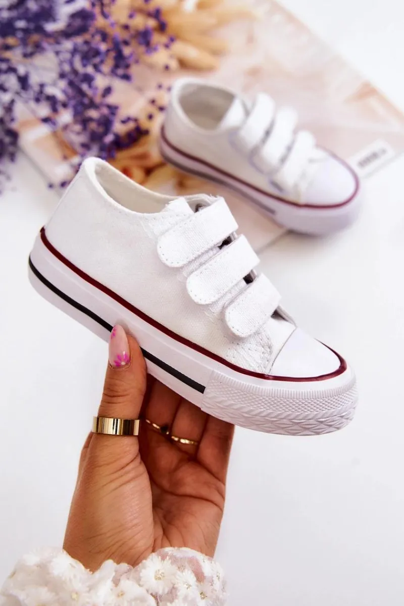 Chłopięce|Dziewczęce>Boto Dziecięce Trampki Na Rzepy Białe Bernie Biały