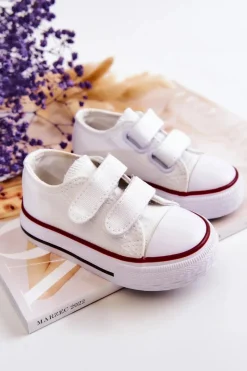 Chłopięce|Dziewczęce>Boto Dziecięce Trampki Na Rzepy Białe Bernie Biały