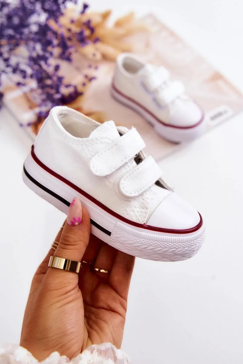 Chłopięce|Dziewczęce>Boto Dziecięce Trampki Na Rzepy Białe Bernie Biały