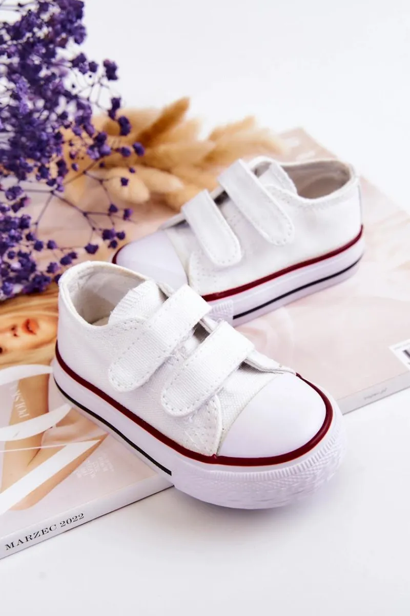 Chłopięce|Dziewczęce>Boto Dziecięce Trampki Na Rzepy Białe Bernie Biały