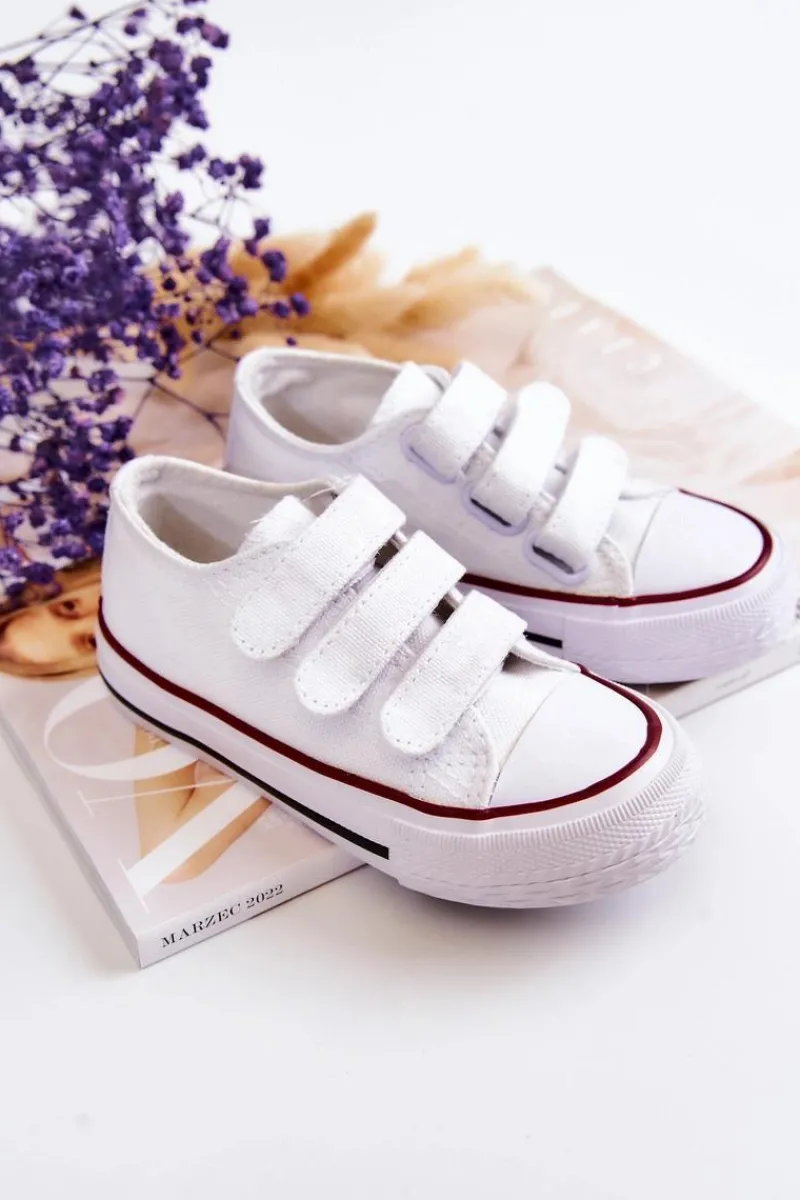 Chłopięce|Dziewczęce>Boto Dziecięce Trampki Na Rzepy Białe Bernie Biały