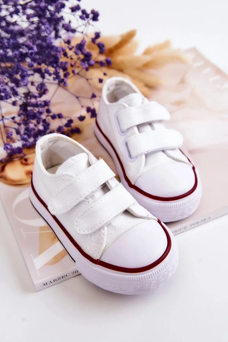 Chłopięce|Dziewczęce>Boto Dziecięce Trampki Na Rzepy Białe Bernie Biały