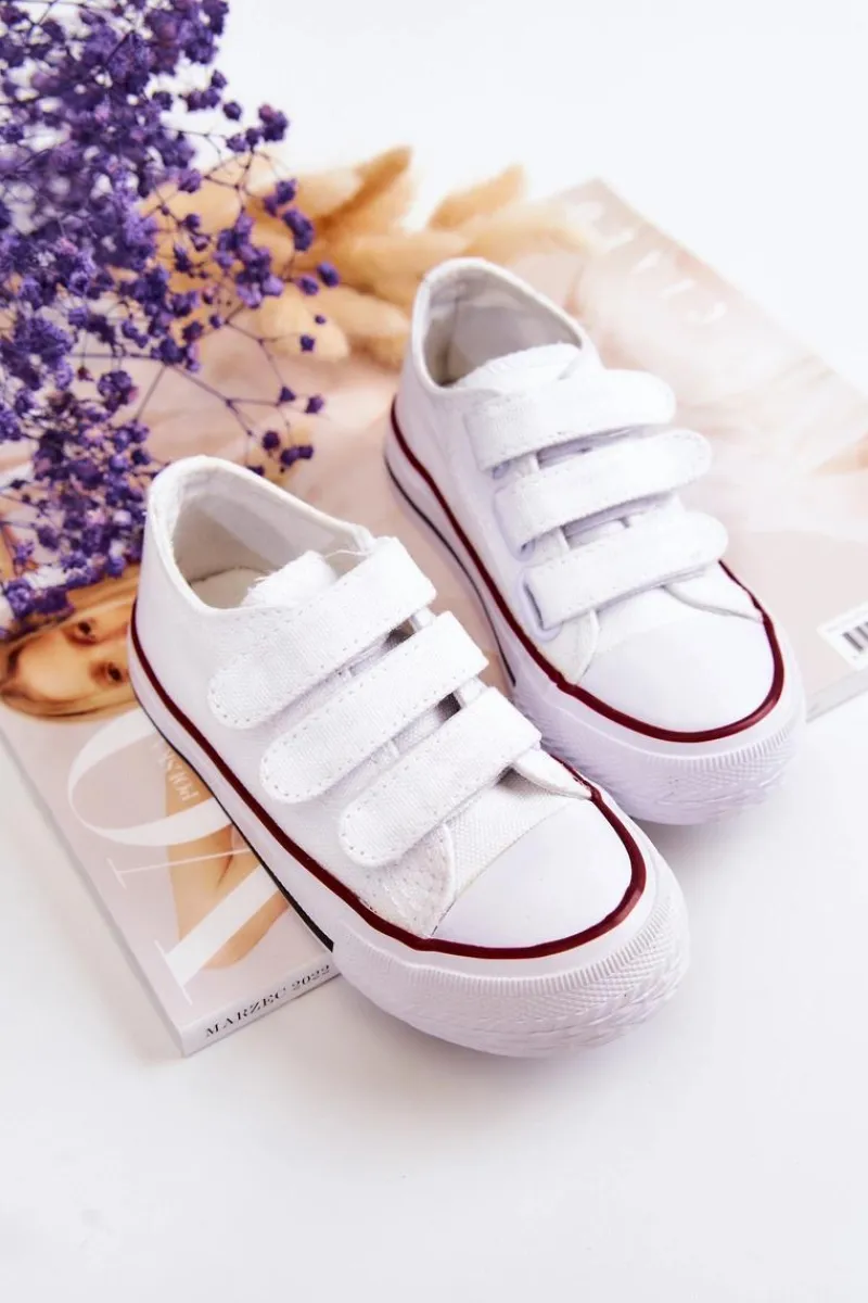 Chłopięce|Dziewczęce>Boto Dziecięce Trampki Na Rzepy Białe Bernie Biały