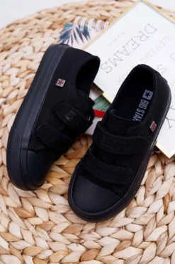 Big Star Shoes Dziecięce Trampki Na Rzepy Big Star FF374095 Czarne