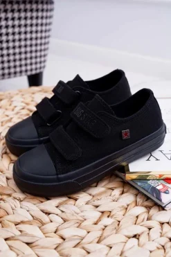 Big Star Shoes Dziecięce Trampki Na Rzepy Big Star FF374095 Czarne