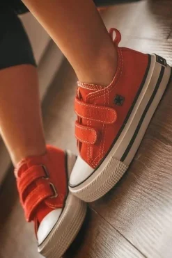 Best Dziecięce Trampki Na Rzepy BIG STAR HH374098 Czerwone Dzieci Chłopięce|Dziewczęce