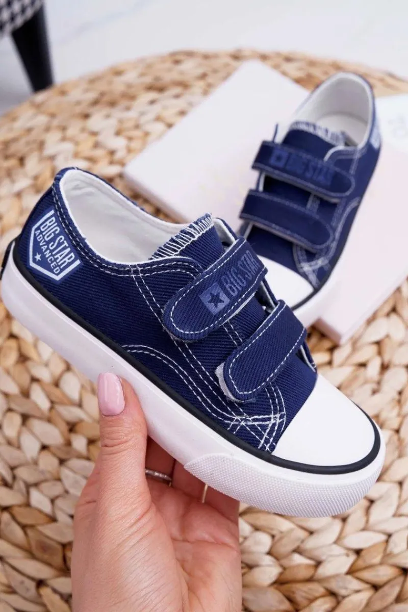 Chłopięce|Dziewczęce>Big Star Shoes Dziecięce Trampki Na Rzepy Big Star FF374064 Granatowe