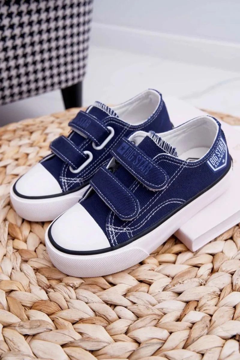 Chłopięce|Dziewczęce>Big Star Shoes Dziecięce Trampki Na Rzepy Big Star FF374064 Granatowe