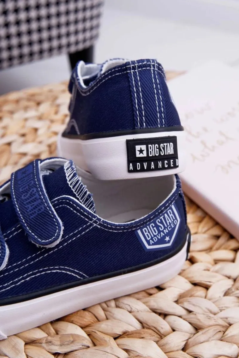 Chłopięce|Dziewczęce>Big Star Shoes Dziecięce Trampki Na Rzepy Big Star FF374064 Granatowe