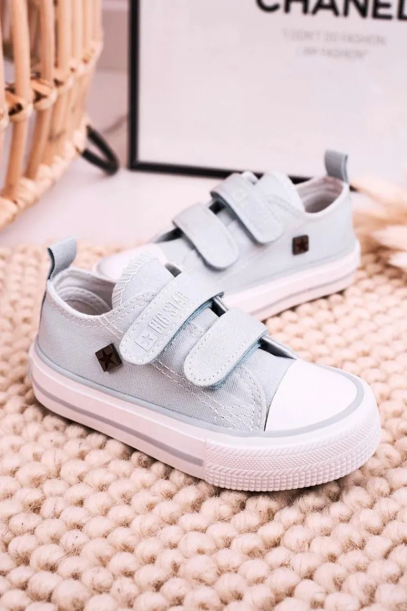 Hot Big Star Shoes Dziecięce Trampki Na Rzepy BIG STAR HH374100 Niebieskie