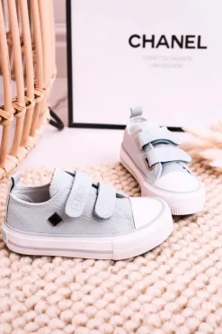 Hot Big Star Shoes Dziecięce Trampki Na Rzepy BIG STAR HH374100 Niebieskie