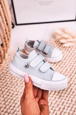 Hot Big Star Shoes Dziecięce Trampki Na Rzepy BIG STAR HH374100 Niebieskie