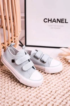 Hot Big Star Shoes Dziecięce Trampki Na Rzepy BIG STAR HH374100 Niebieskie