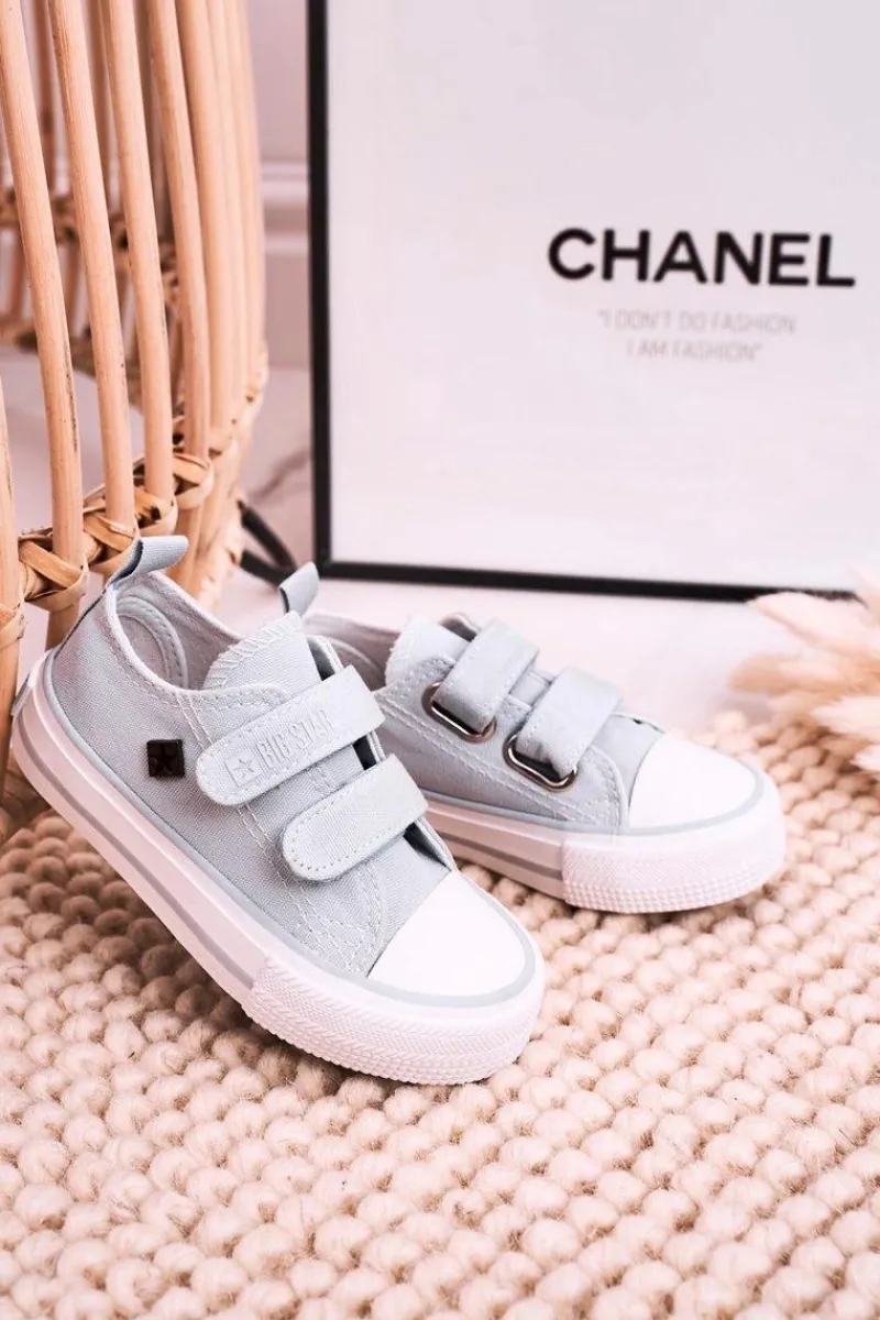 Hot Big Star Shoes Dziecięce Trampki Na Rzepy BIG STAR HH374100 Niebieskie